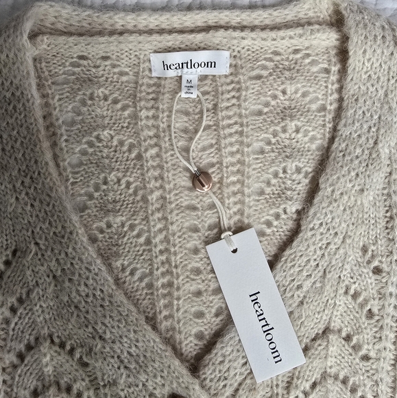 Heartloom Grenier Pointelle Wool Blend Cardigan - Picture 7 of 16